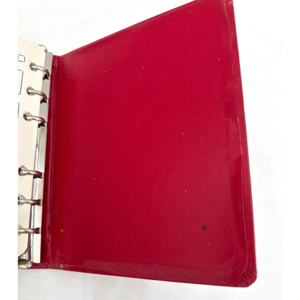 Vintage Address Book Binder Red/Gold Embossed Lion Crest on Front Unused